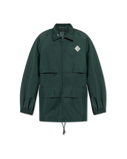 Lacoste Jassen ,Groen ,Polyester Jas Met Logo in het Green voor heren