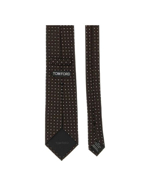 Tom Ford Zijden Jacquard Das in het Black voor heren