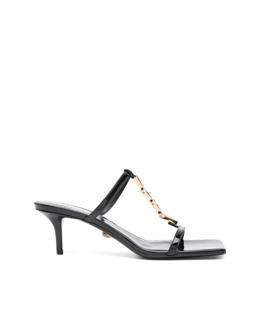 Versace Black Heeled Mules
