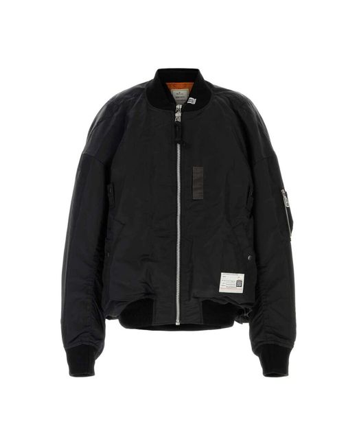 Maison Mihara Yasuhiro Schwarze Nylon Bomberjacke in Black für Herren