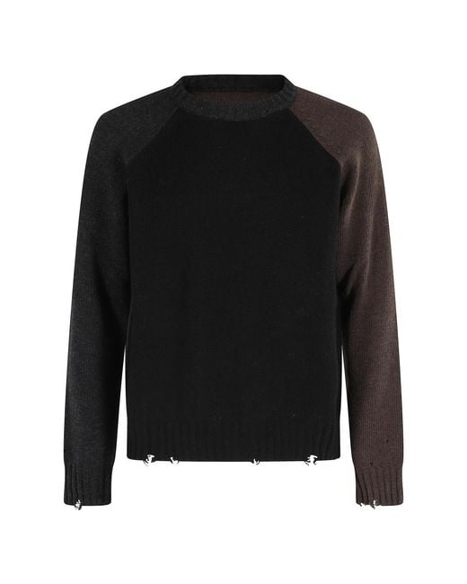 MM6 by Maison Margiela Black Round-Neck Knitwear for men