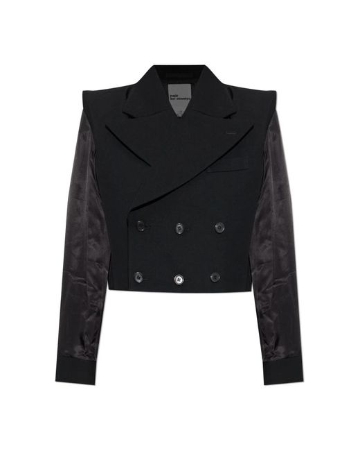 Comme des Garçons Korte Double-Breasted Blazer in het Black
