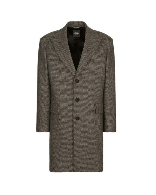 Dolce & Gabbana Green Single-Breasted Coats for men