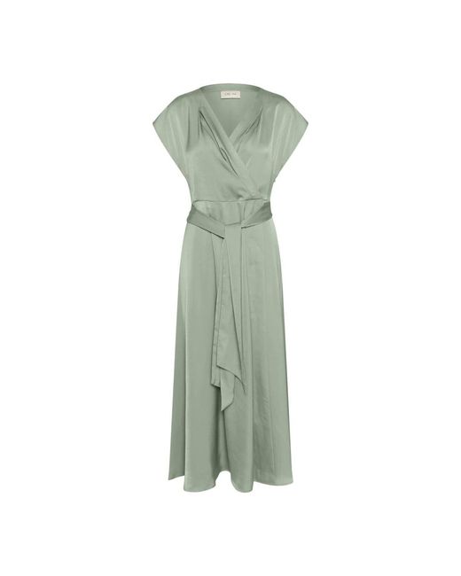 Midi Dresses Cream de color Green