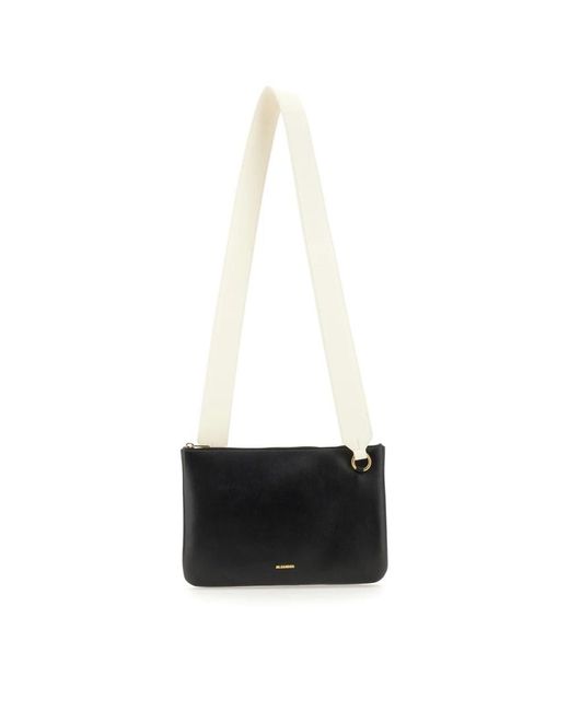 Jil Sander White Chic Sheepskin Shoulder Bag