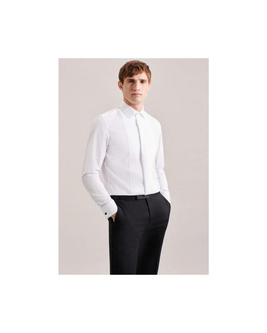 Seidensticker Klassisches Weißes Businesshemd in White für Herren