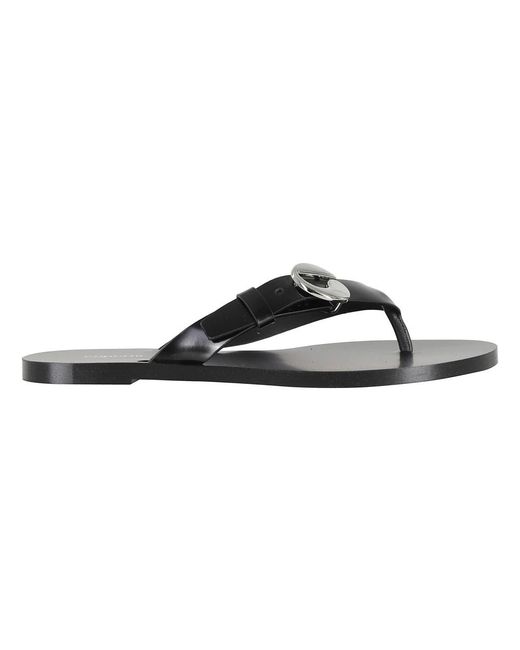 Coperni Black C Logo Flip Flops