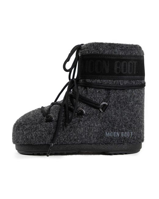 Moon Boot Black Ikono Low Felt Sneakers