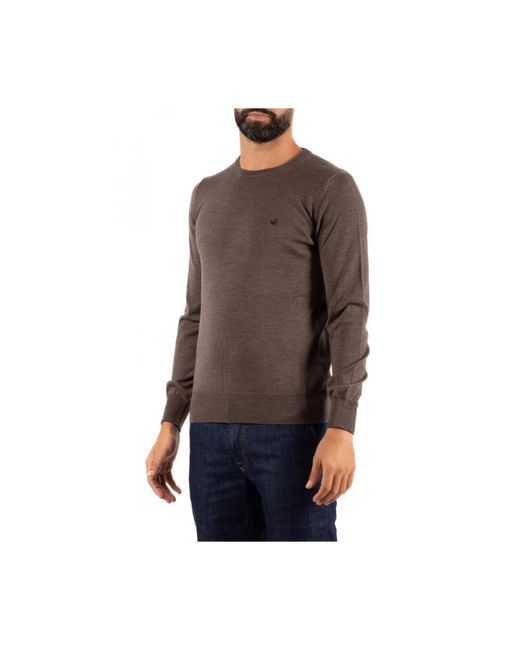 Round-Neck Knitwear di Brooksfield in Brown da Uomo