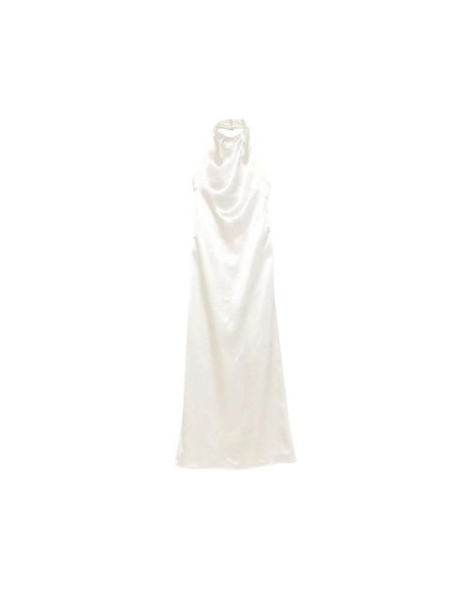 Alysi Kleedjes ,Wit ,Open Back Halter Dress in het White