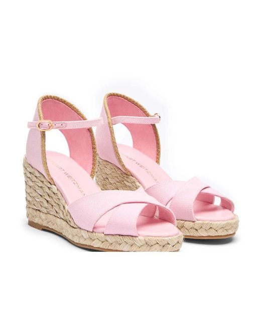 Stuart Weitzman Pink Mirela Ii Espadrille Wedge