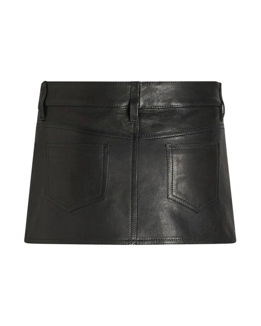 Etro Black Leather Skirts