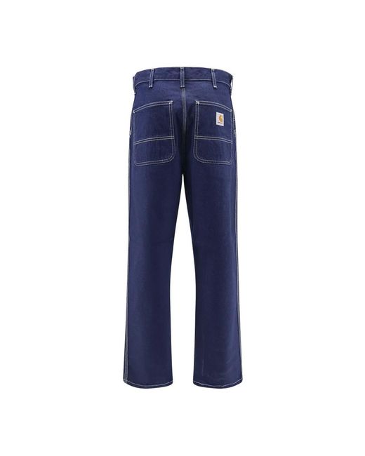 Carhartt Blue Straight Fit Jeans for men