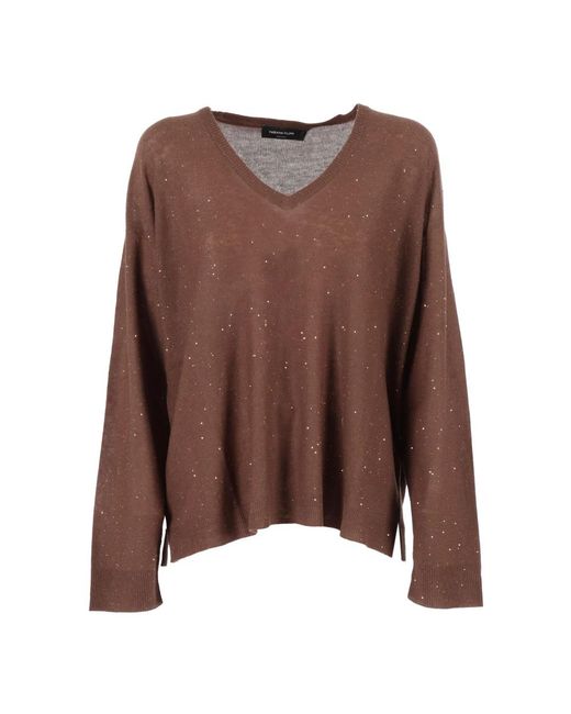Fabiana Filippi Brown V-Neck Knitwear