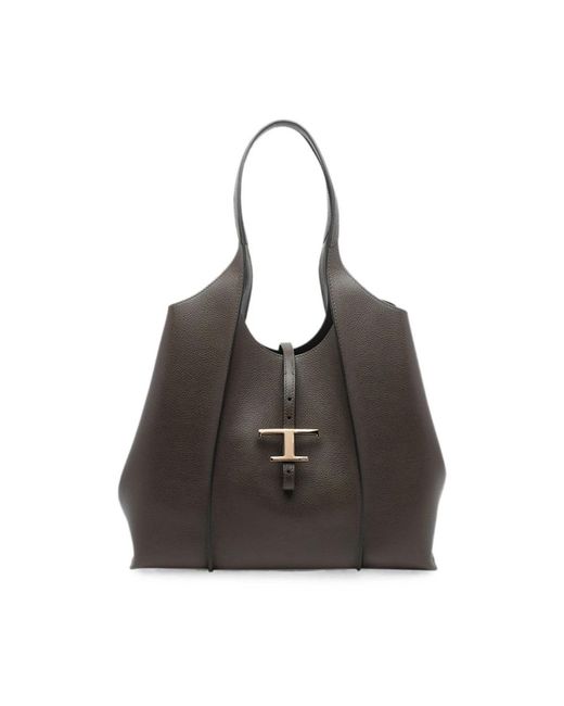 Tod's Black Medium T-Timeless Shopping Bag