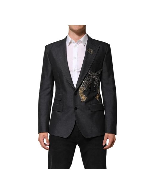 Blazers Dolce & Gabbana de hombre de color Black