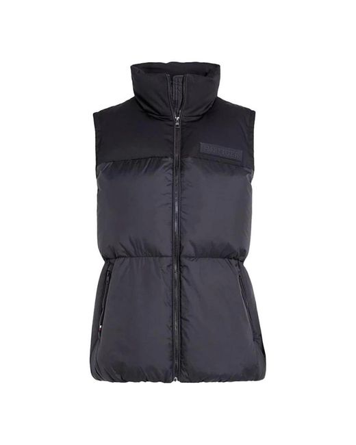 Tommy Hilfiger Jassen ,Zwart ,Polyester New York Puffer Bodywarmer in het Blue