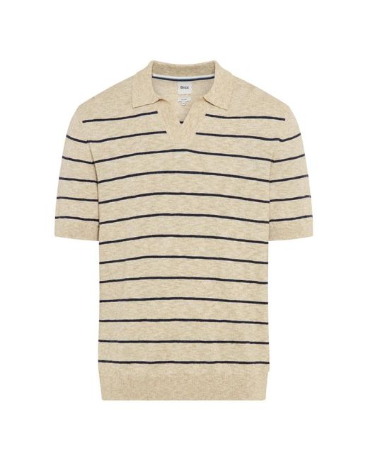 Brax Pascal Knit Polo in het Natural voor heren