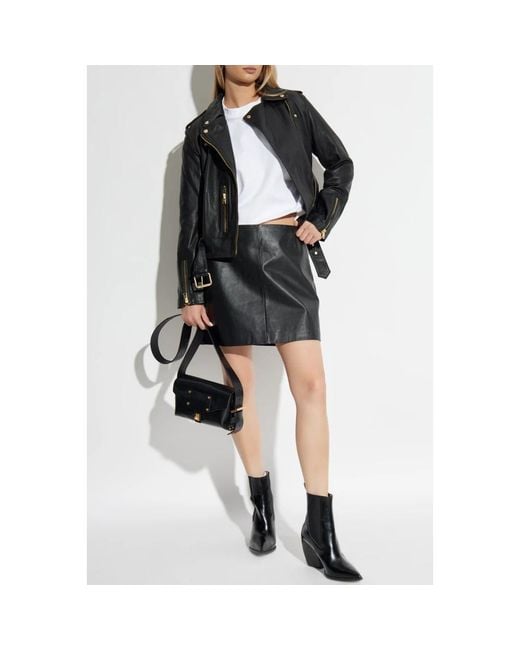 AllSaints Jassen ,Zwart ,Leer Jas Balfern in het Black