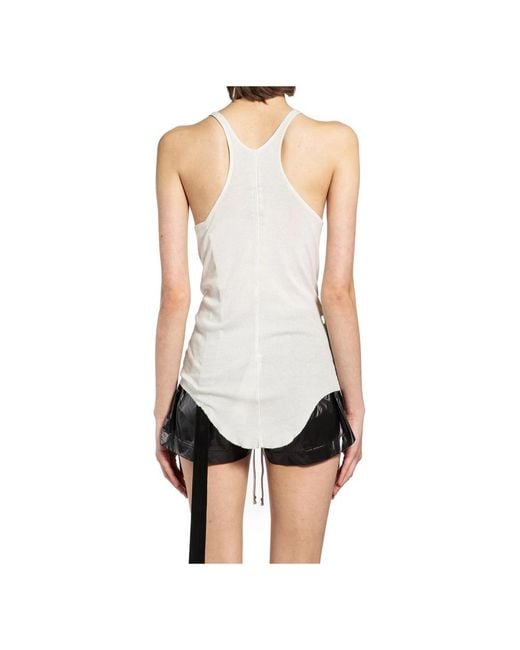 Rick Owens White Sleeveless Tops