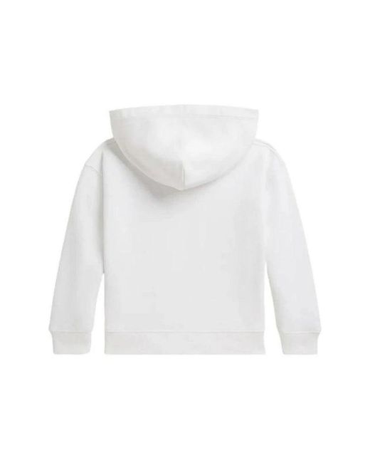 Ralph Lauren White Terry Flag Graphic Hoodie
