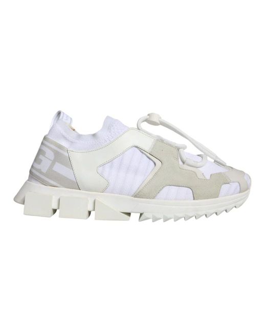 Dolce & Gabbana White Weiße Mesh Sorrento Trekking Sneakers