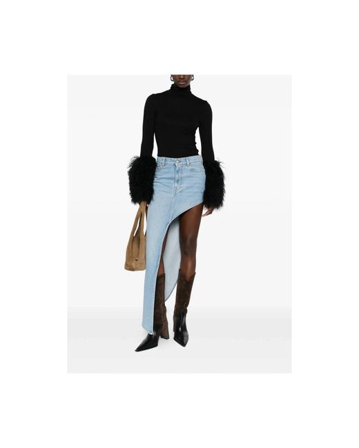 Coperni Rokken ,Blauw ,Denim Asymmetric Denim Skirt in het Blue
