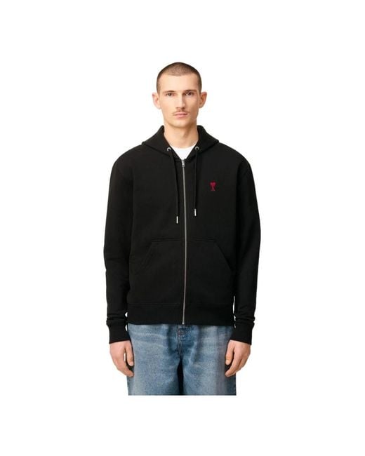 AMI Black Zip-Throughs for men