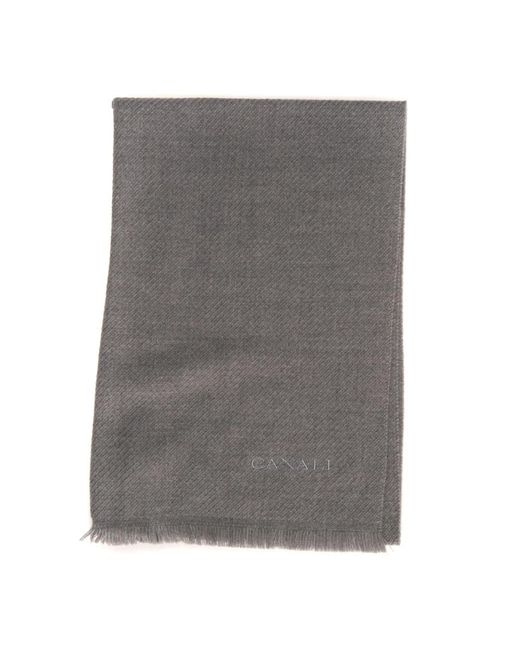 Canali Gray Silky Scarves for men
