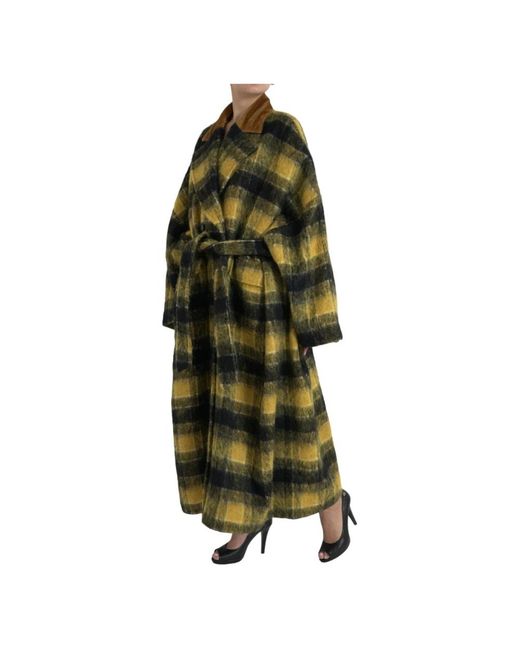 Dolce & Gabbana Green Belted Coats