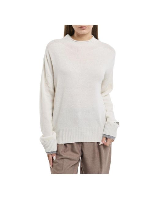 Pinko Gray Round-Neck Knitwear