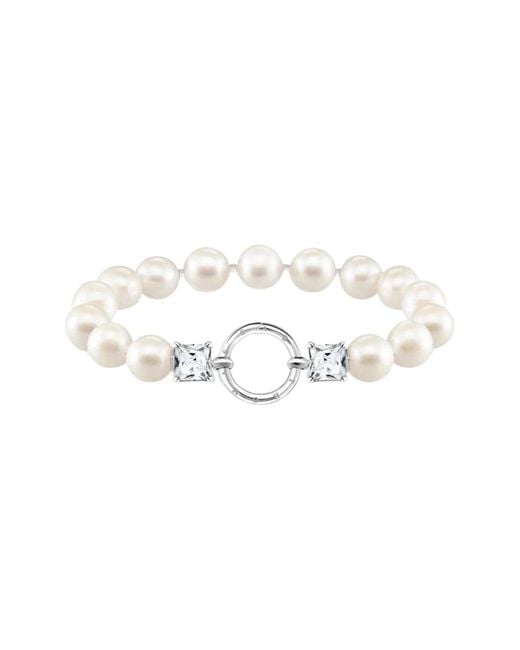Thomas Sabo Metallic Charm-Perlenarmband Weiß, Silber A2072-167-14-L19