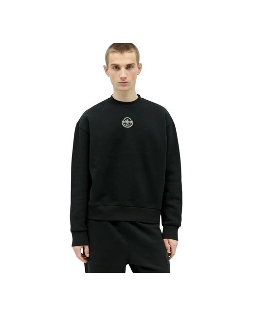 Moncler Baumwoll-fleece-logo-applikationssweatshirt in Black für Herren