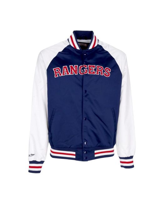 Mitchell & Ness Jassen ,Blauw ,Bomber Jassen in het Blue voor heren
