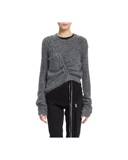Ann Demeulemeester Trui Met Trekkoord En Boothals in het Gray