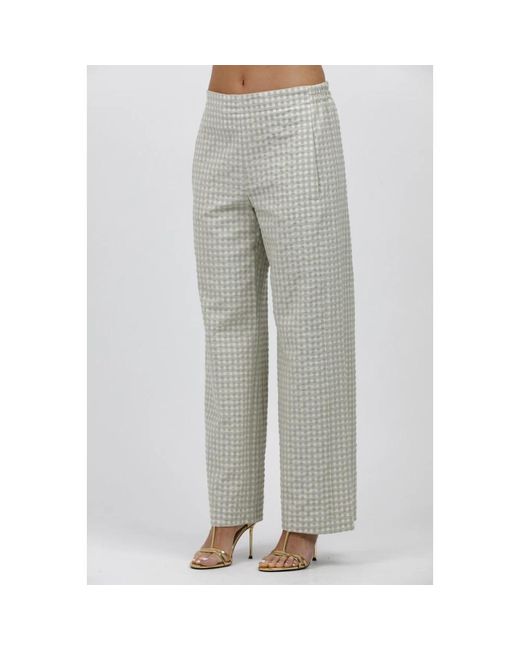 Via Masini 80 Gray Straight Trousers