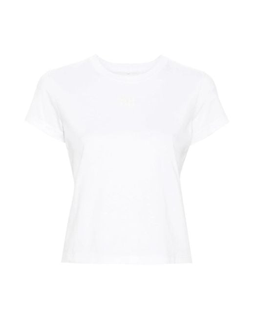 Alexander Wang White Essential Shrunk Cropped Minimalist T-Shirt