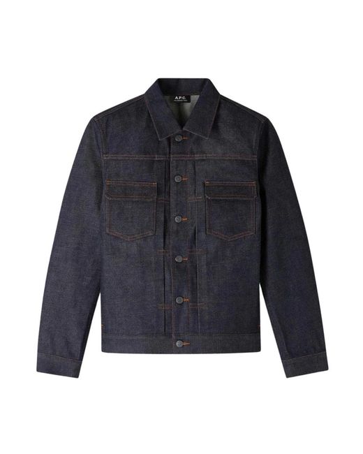 A.P.C. Blue Denim Jackets for men