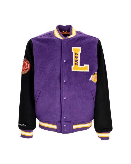 Mitchell & Ness Jassen ,Paars ,Wol Nba Team Legacy Varsity Jacket in het Purple voor heren