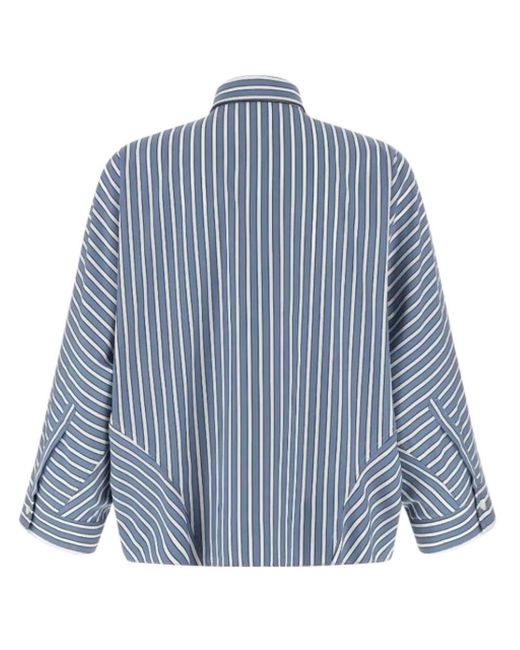 Brunello Cucinelli Overhemden ,Blauw ,Katoen Mh 749Mx 716 Gestreept Overhemd in het Blue