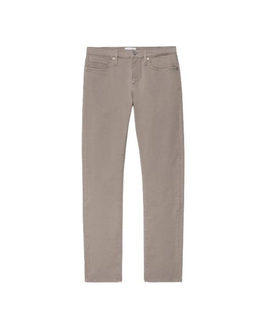 FRAME Gray Slim-Fit Trousers for men