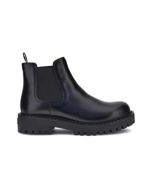 Prada Elegante Leder Chelsea Boots Mit Gummisohlen in Blue für Herren