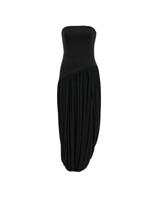 Ferragamo Kleedjes ,Zwart ,Asymmetrische Strapless Bustier Avondjurk in het Black