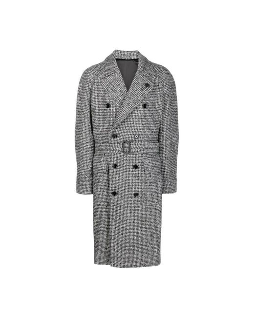 Lardini Gray Double-Breasted Coats for men