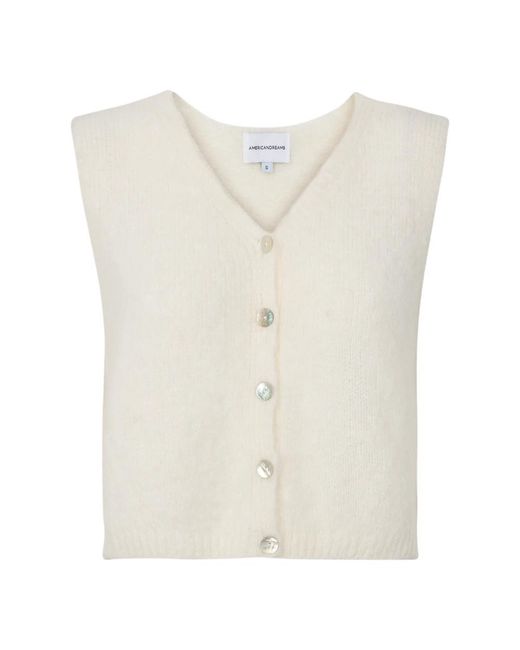 American Dreams Truien & Vesten ,Wit ,Wol Telma Vest in het White