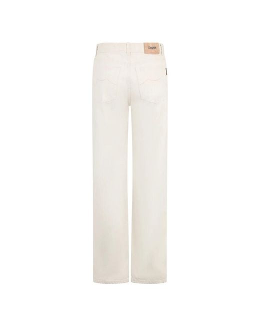 Moorer White Straight Trousers