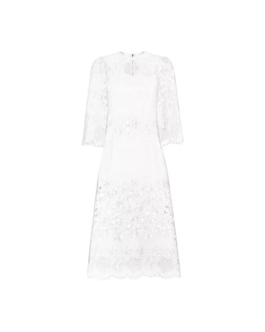 Dolce & Gabbana White Midi Dresses