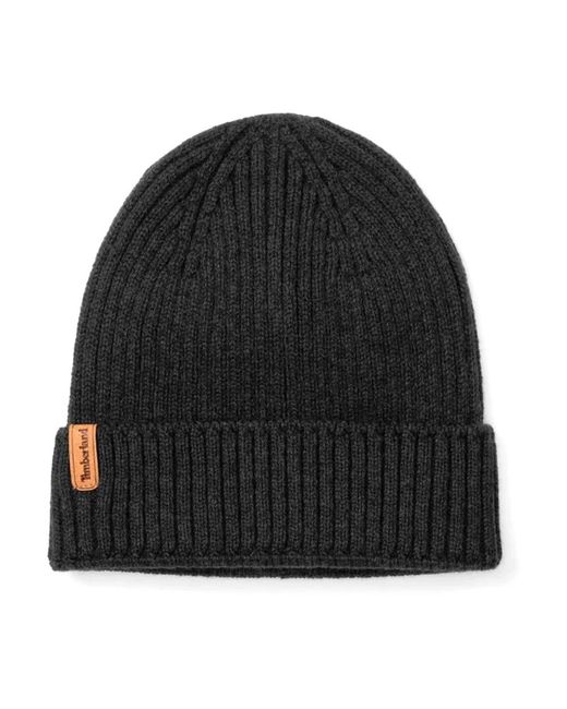 Timberland Black Gerippte Wintermütze