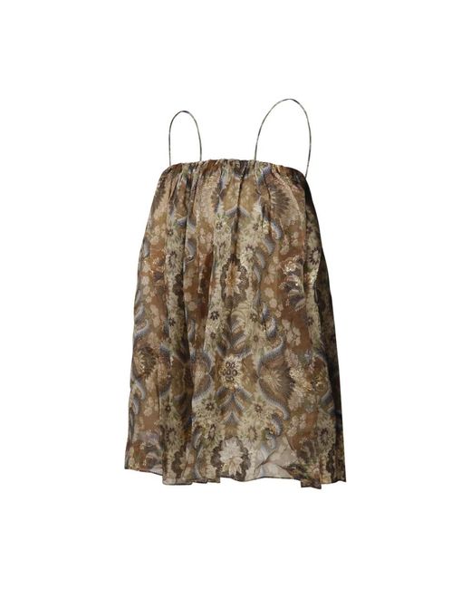 Into The East Brown Sleeveless Tops