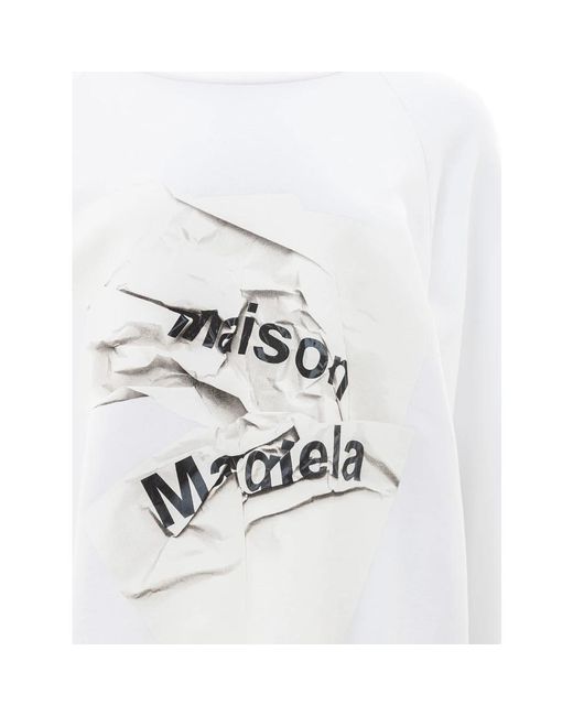Maison Margiela White Weiße oversized sweatshirt